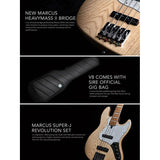 Sire V8 S5/NT Marcus Miller swamp ash 5-snarige actieve basgitaar Natural