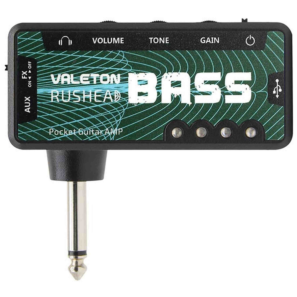 Valeton RH-4 Oplaadbare hoofdtelefoonversterker voor bas met drive, effecten en USB-oplaadfunctie