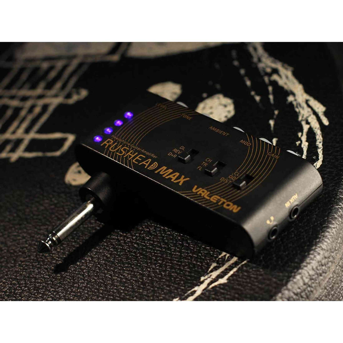 Valeton RH-100 Oplaadbare hoofdtelefoonversterker voor gitaar met drive, effecten en USB-oplaadfunctie