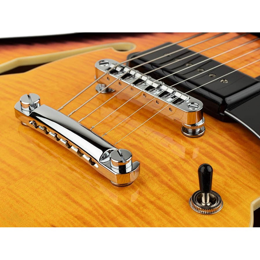 Sire Guitars H7V/VS Elektrische archtop gitaar met P90s vintage sunburst