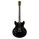 Sire Guitars H7VL/BK Linkshandige elektrische archtop gitaar met P90s zwart