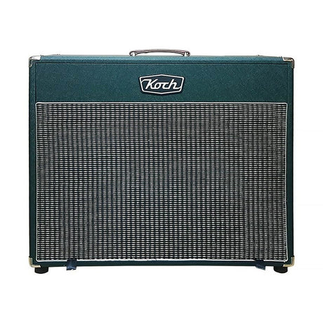 Koch KSC212OB/GS120 Speaker Cabinet – 2x12" 120W Open Back Gitaarcabinet in Groen met Zilveren Speakerdoek