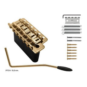 Wilkinson WV6S/G tremolo, pitch 10,8mm, with screws, steel block, gold
