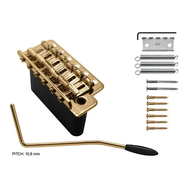 Wilkinson WV6S/G tremolo, pitch 10,8mm, with screws, steel block, gold