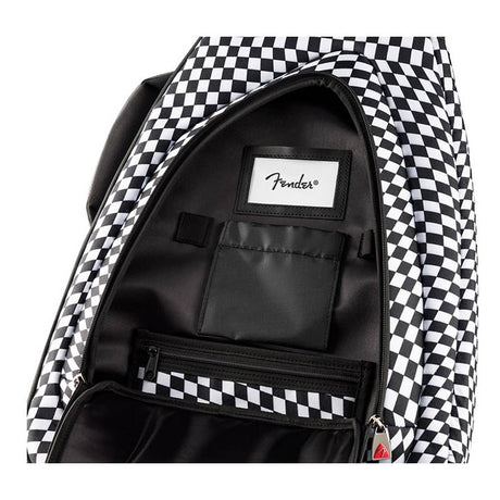 Fender 0991512488 FE620 gigbag voor elektrische gitaar – checkerboard design, 20 mm voering