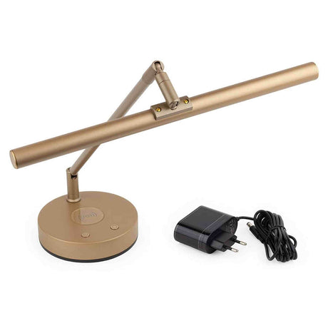 Boston PLM-1000-MS Piano LED Lamp – Messingkleurig, Dimbaar, Met Draadloze Oplader