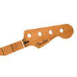 Fender 990902920 satin roasted maple Jazz Bass neck, 20 jumbo frets, 12", maple, flat oval shape