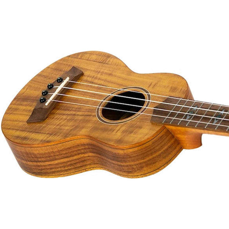Flight DUS440 Acacia Soprano Ukulele met Acacia Body, Bone Topkam en Aquila Super Nylgut Snaren