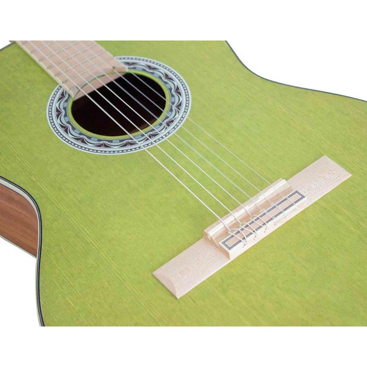 Valencia VC354HGN Klassieke Gitaar 4/4 – Sitka Spar & Mahonie, Groen, Inclusief Tas, Standaard en Stemapparaat