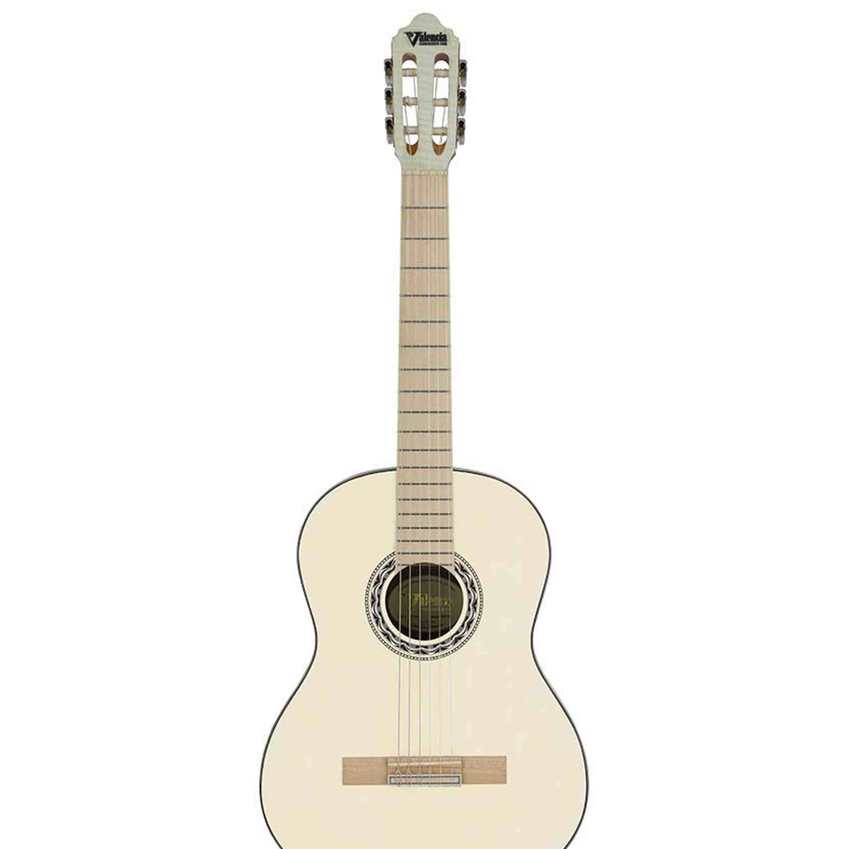 Valencia VC354HVR Klassieke Gitaar 4/4 – Sitka Spar & Mahonie, Ivoor, Inclusief Tas, Standaard en Stemapparaat