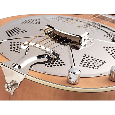 Royall BB14CSC/FL Bantam Blazer SC Resonator 14-Fret – Flamed Maple, Parlor, Lipstick PU, Softcase