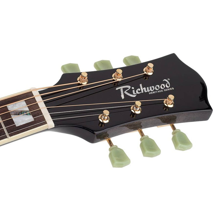 Richwood HSJS-42-TBK Heritage Series jumbo akoestische western gitaar zwart