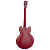 SX SEL6/TRD archtop gitaar – 2 humbuckers, esdoorn body, Transparent Red + gigbag