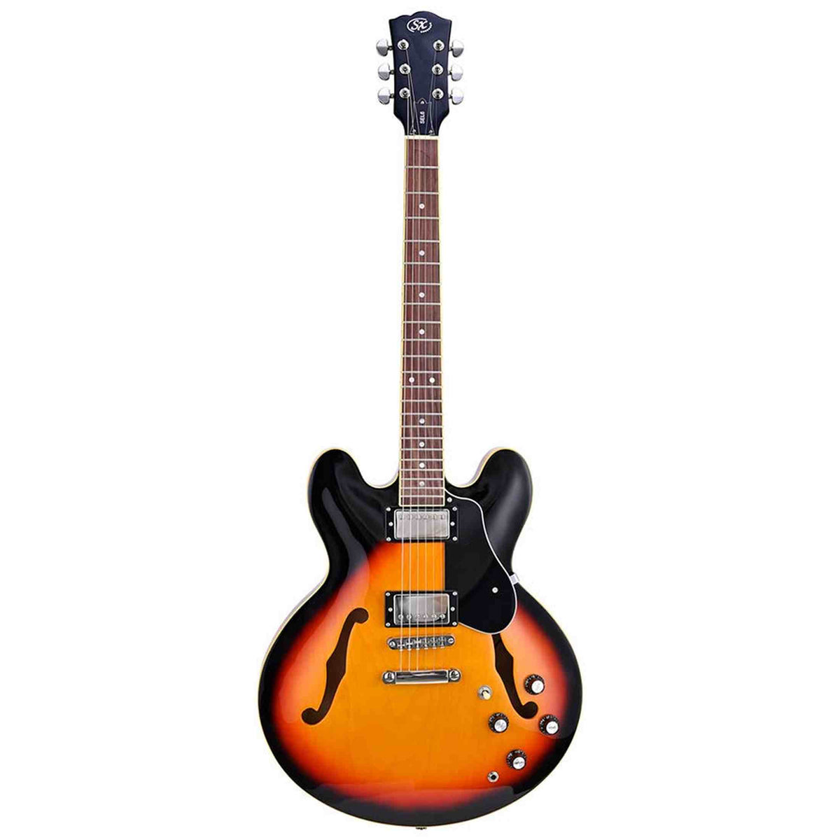SX SEL6/VS archtop gitaar – 2 humbuckers, esdoorn body, Vintage Sunburst + gigbag