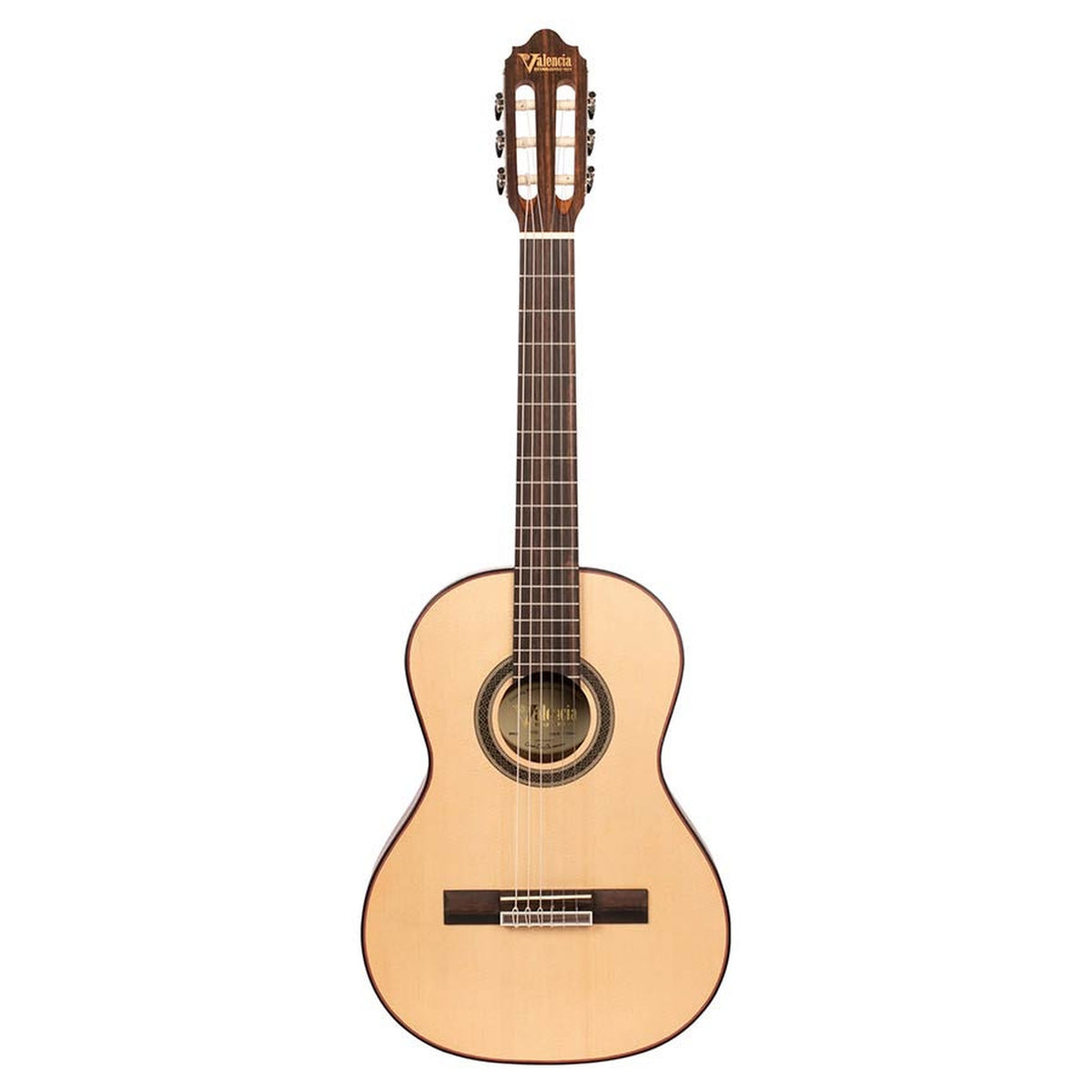 Valencia VC703 klassieke gitaar 3/4, solid sitka sparren top, mahonie zij- en achterblad, satin finish
