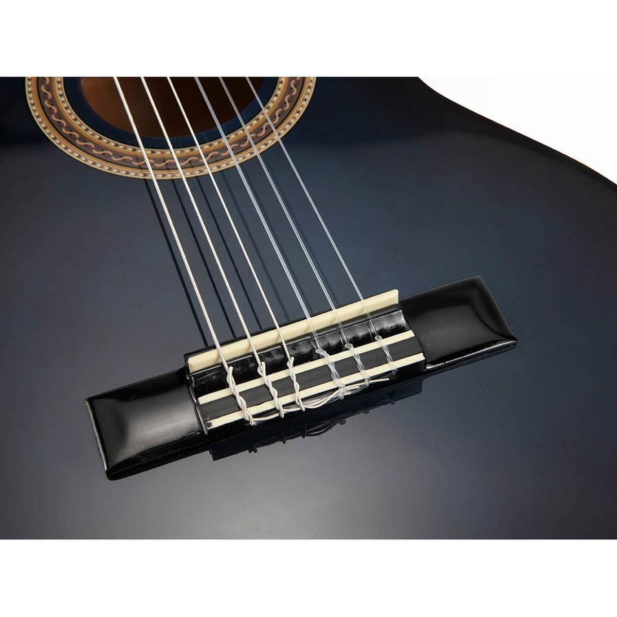 Valencia VC101BUS klassieke gitaar 1/4, linden body, esdoorn fb, hoogglans finish, sunburst blauw