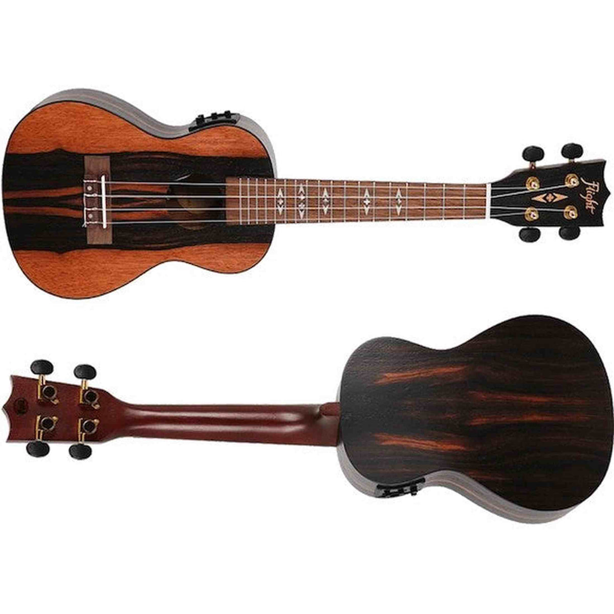 Flight DUC460 Amara EQ Elektrisch-Akoestische Concert Ukulele met Amara Body, Pickup en Aquila Super Nylgut Snaren