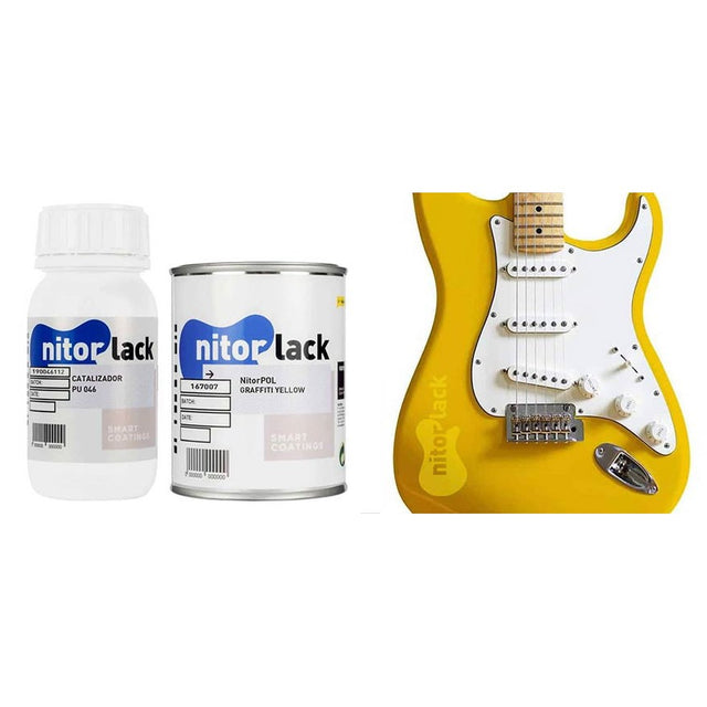 NitorLACK N167007108 NitorPOL Polyurethaanlak Graffiti Yellow – 500 ml + 250 ml Verharder