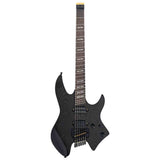 Sire X6H6/TBK elektrische gitaar – Headless, mahonie met ash veneer, Transparent Black, HH-configuratie, stainless frets, met gigbag