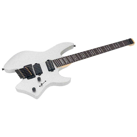 Sire X6H6/SSP elektrische gitaar – Headless, mahonie met maple top, Silver Sparkle, HH-configuratie, stainless frets, met gigbag