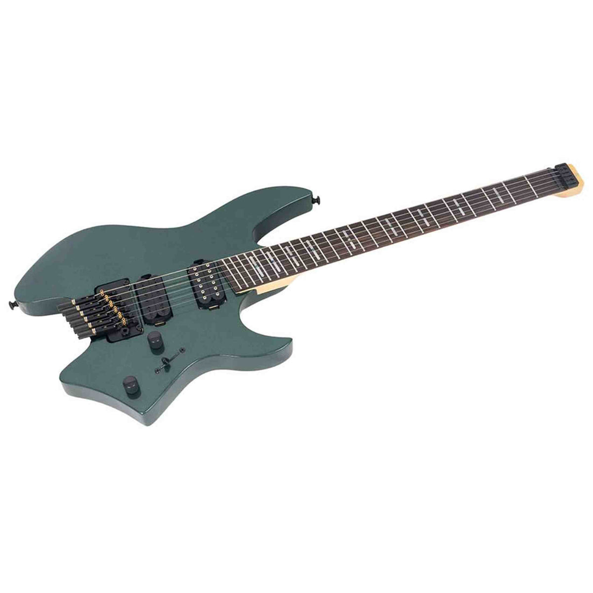 Sire X6H6/MGR elektrische gitaar – Headless, mahonie met maple top, Metallic Green, HH-configuratie, stainless frets, met gigbag