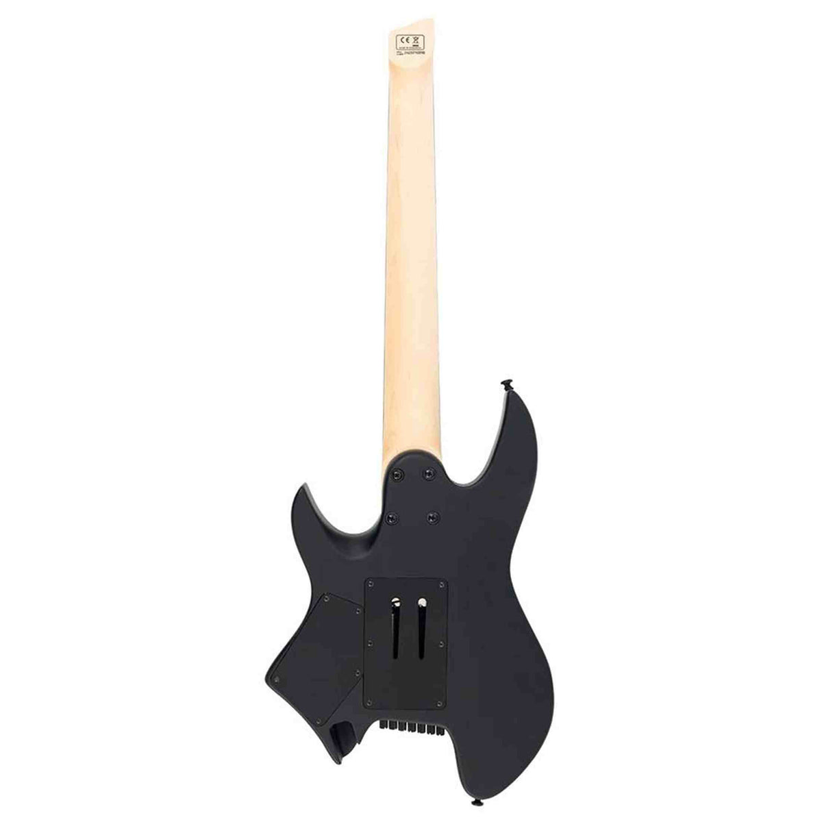 Sire X6H7/BKS elektrische gitaar – 7-snarig headless model, mahonie met maple top, Black Satin, HH-configuratie, stainless frets, met gigbag
