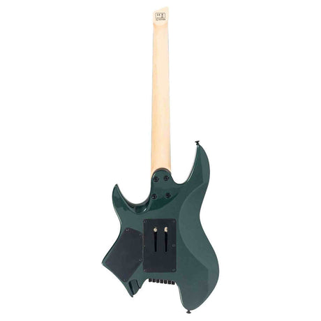 Sire X6H7/MGR elektrische gitaar – 7-snarig headless model, mahonie met maple top, Metallic Green, HH-configuratie, stainless frets, met gigbag