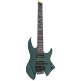 Sire X6H7/MGR elektrische gitaar – 7-snarig headless model, mahonie met maple top, Metallic Green, HH-configuratie, stainless frets, met gigbag