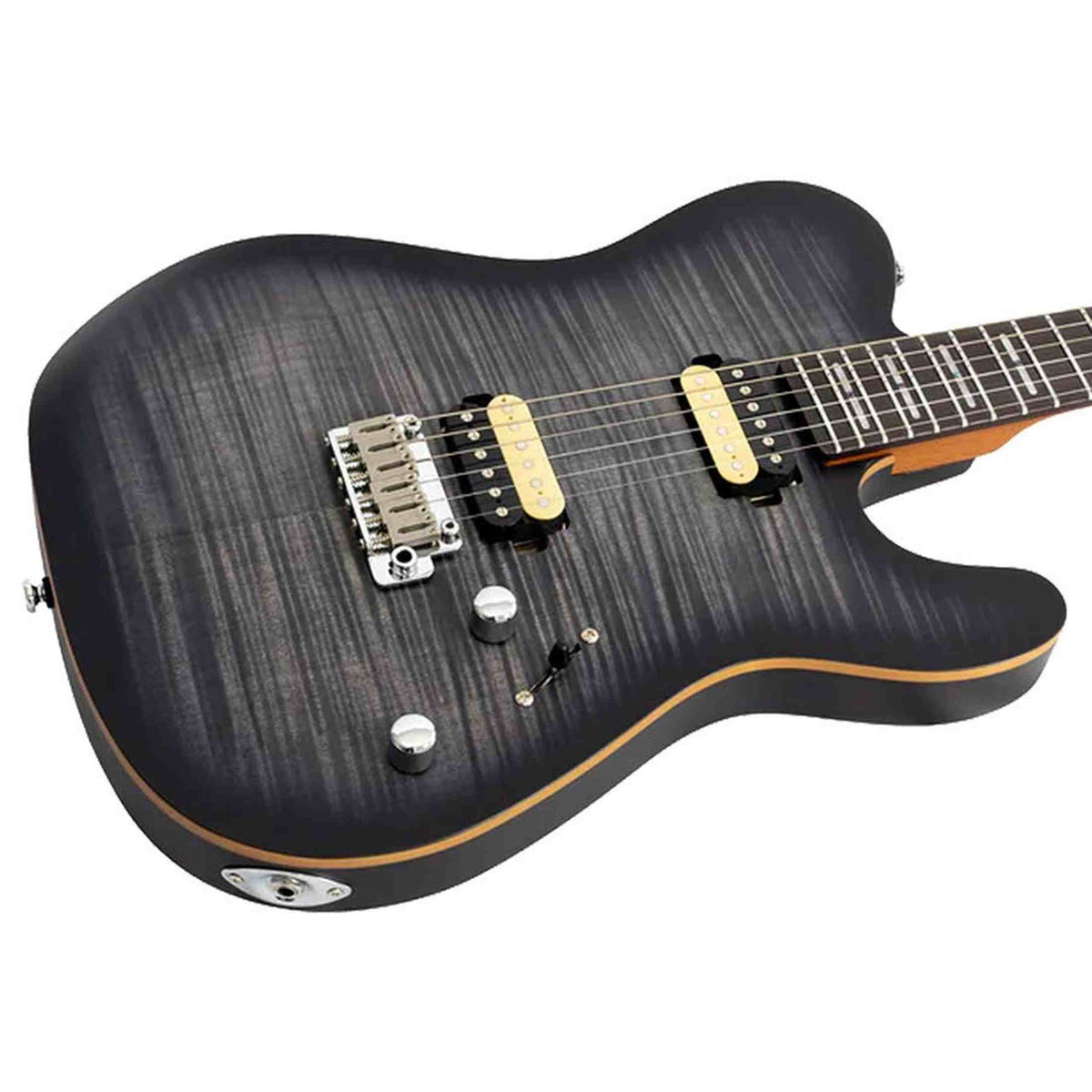 Sire T7N FM/TBK elektrische gitaar – T-Style, Flamed North American Alder, Transparent Black Satin, LC Super-Modern pickups, stainless frets, locking tuners