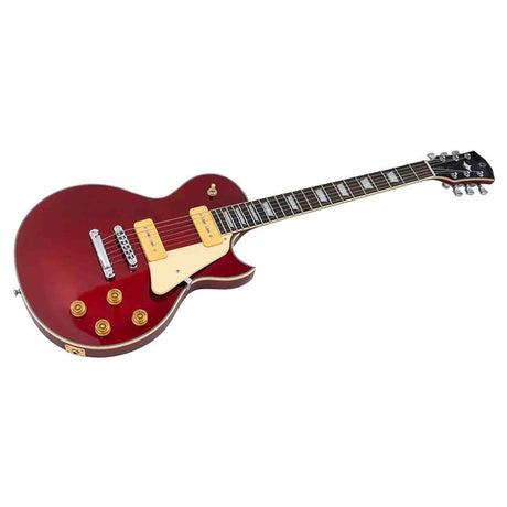 Sire L7VN/CAR elektrische gitaar – L-Style, mahonie met maple top, Candy Apple Red, P90 pickups, stainless frets, locking tuners