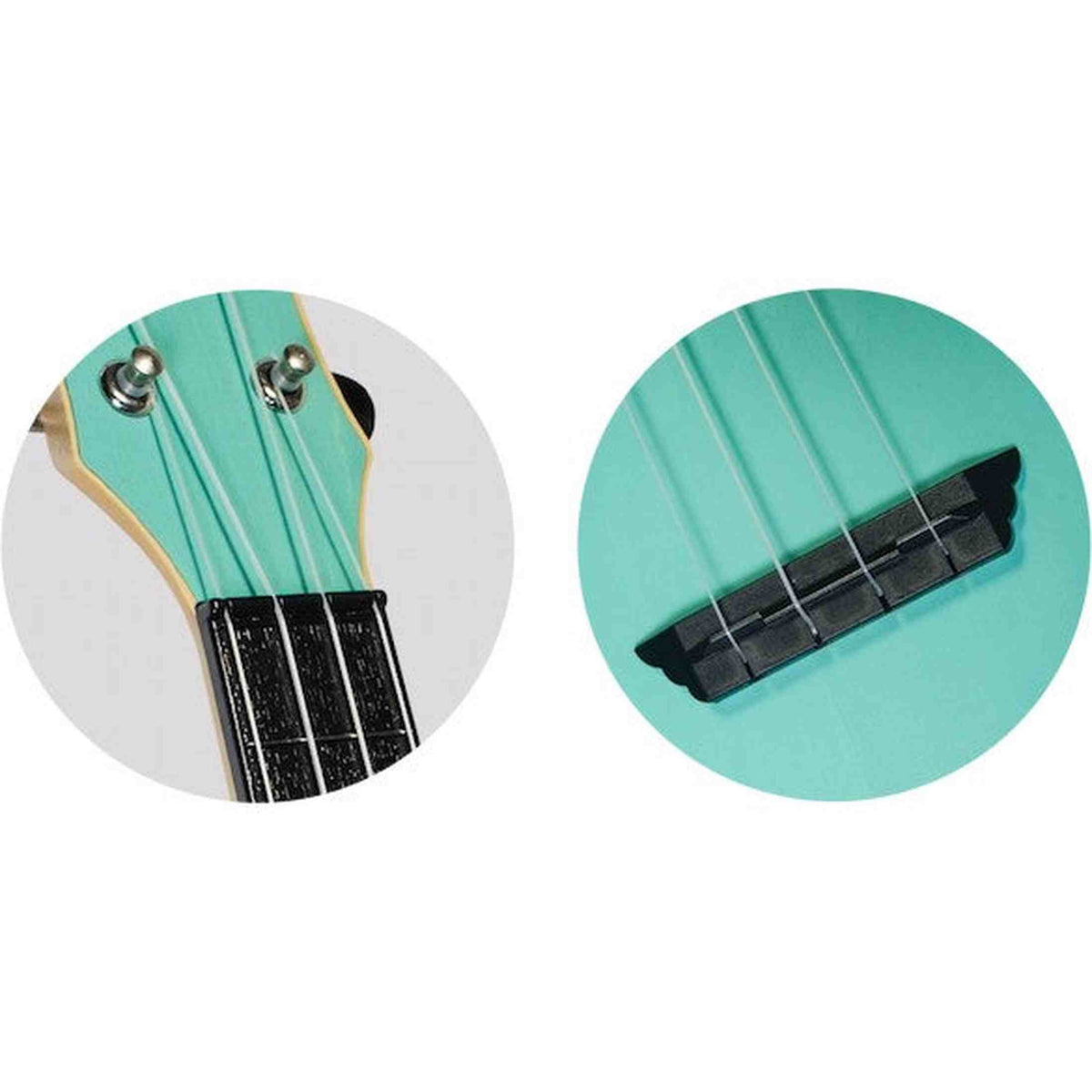 Flight TUS-35 LB Soprano Ukulele Lichtblauw met Linden Top, ABS Body en Aquila Snaren