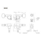 Gotoh GTH13840 SG381 stemmechanieken met 07 knoppen, 3L3R, cosmo zwart