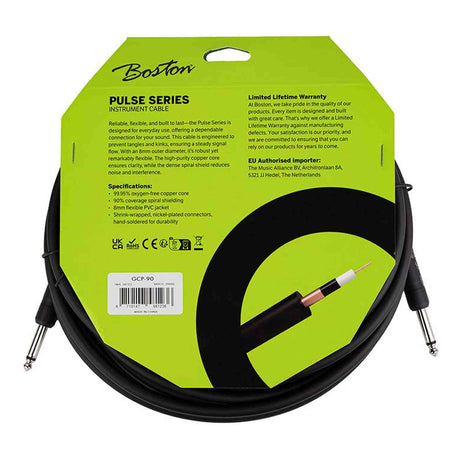 Boston GCP-90 Pulse Series instrumentkabel jack-jack 9 meter