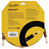 Boston GCRT-30 Prime Series woven jacket instrumentkabel jack-jack 3 meter yellow tweed