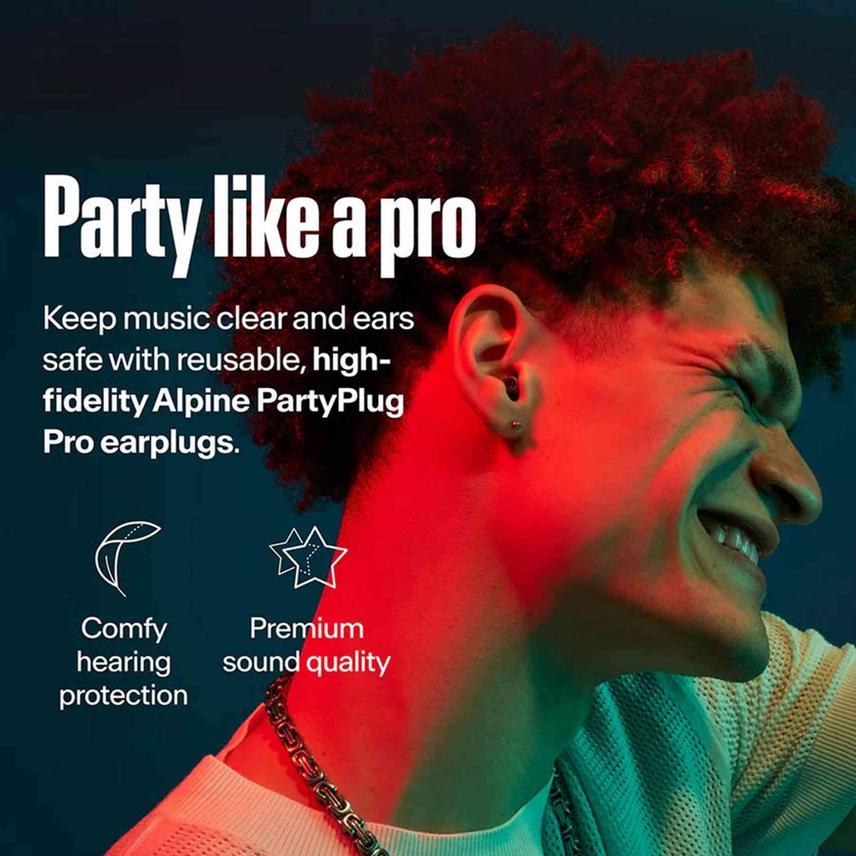 Alpine ALP-PP/PRO-BK PartyPlug Pro Oordoppen Zwart met Muziekfilter en 3 Maten