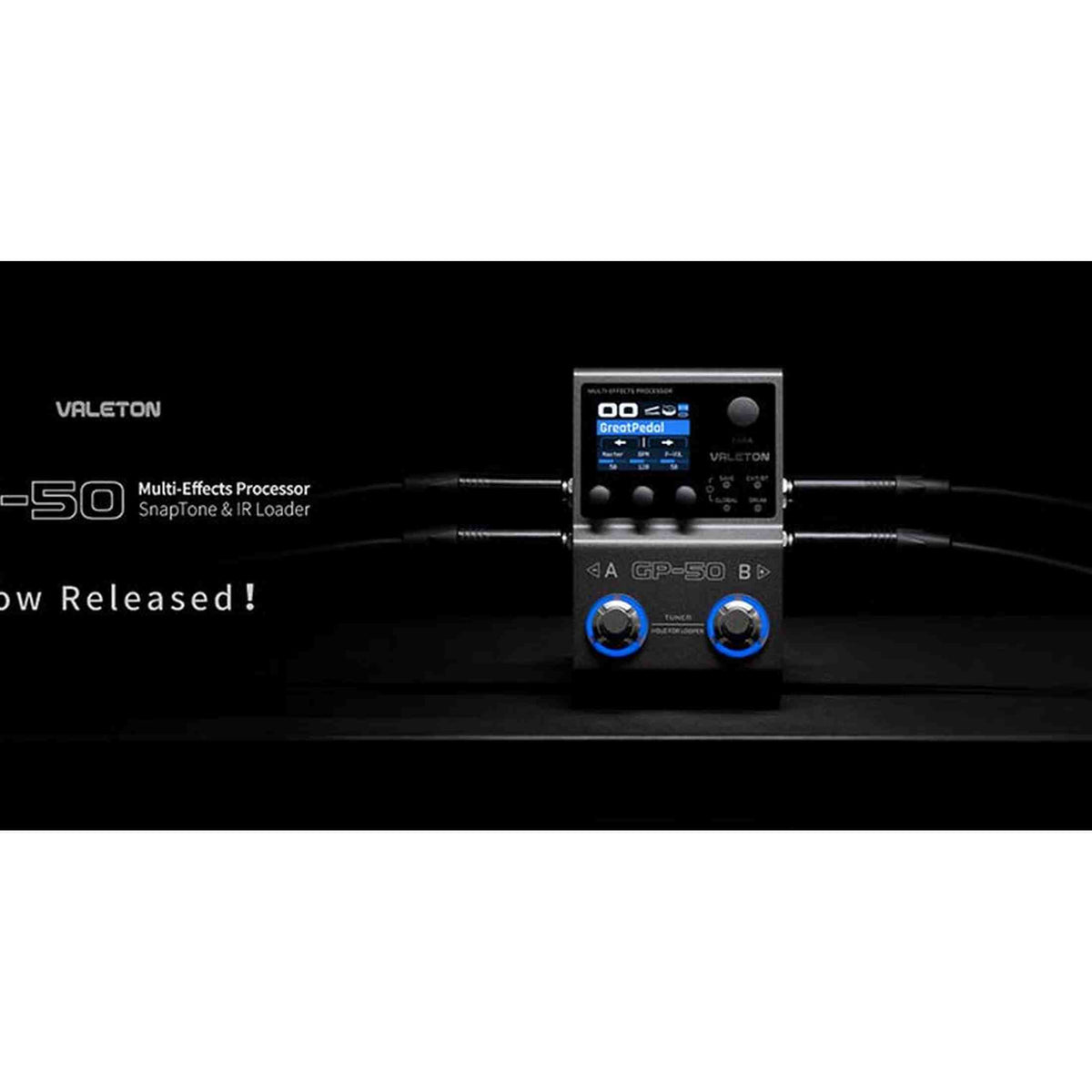 Valeton GP-50 multi-effects processor – NAM & IR loader, 100+ effecten, oplaadbare batterij