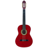 A. Martinez MTC-080/R 4/4 klassieke gitaar dark red met standaard, tas en tuner