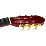 A. Martinez MTC-080/R 4/4 klassieke gitaar dark red met standaard, tas en tuner