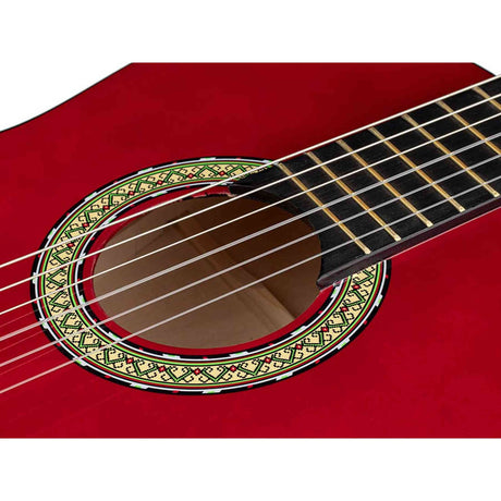 A. Martinez MTC-083/R 3/4 klassieke gitaar dark red transparent met truss rod