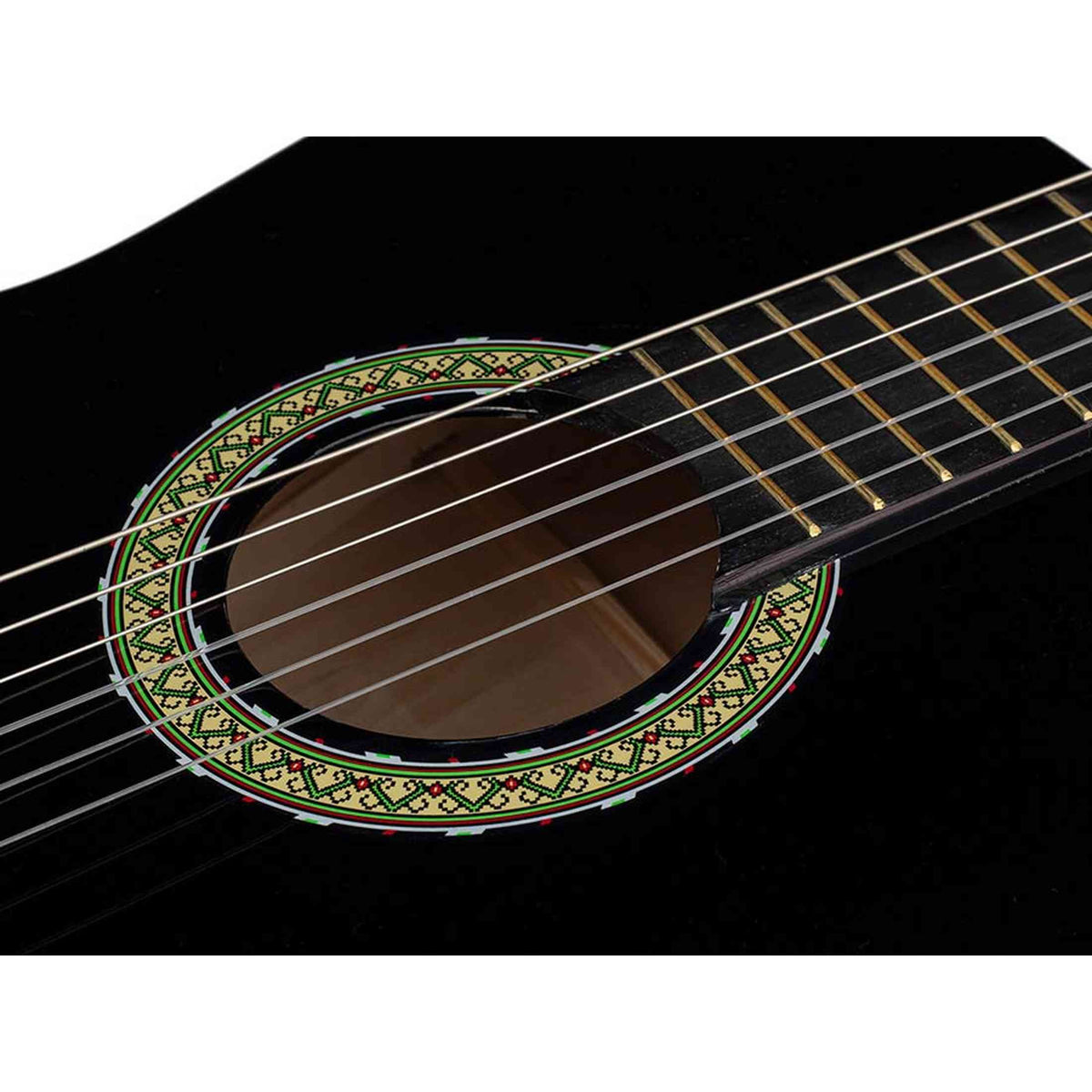 A. Martinez MTC-083/B 3/4 klassieke gitaar zwart linden body met truss rod