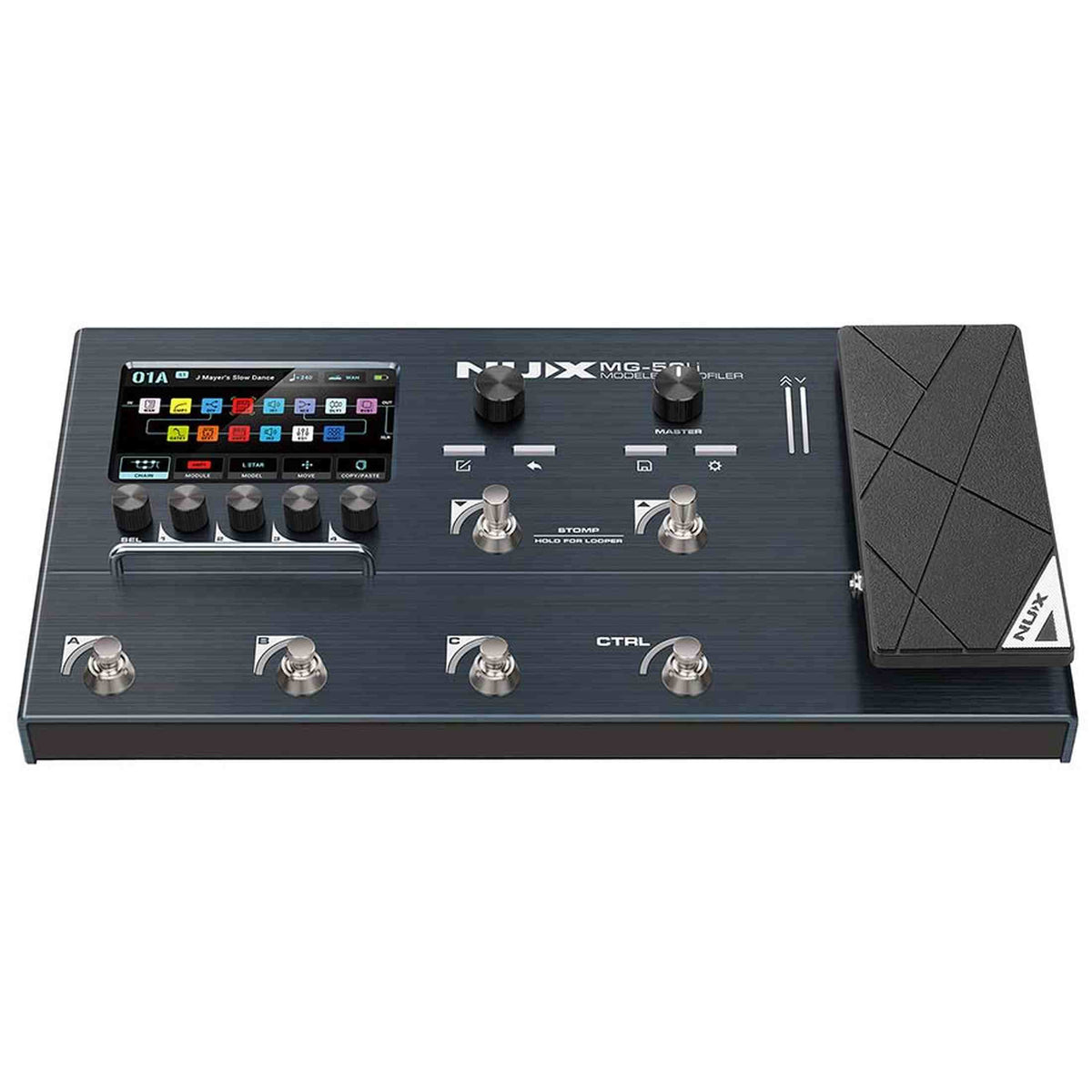 NUX MG-50Li DB Multi-Effects Processor met Amp Modeler, Profiler, Battery, USB Audio en Draagtas, Donkerblauw