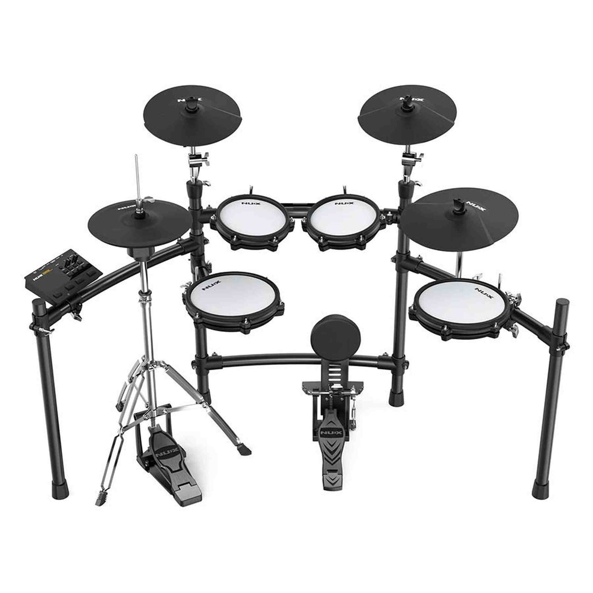 NUX DM-310H All Mesh Head Digitale Drumkit met 10" Snare, 8/8/10 Toms, 12"/14" Cymbals en Hi-Hat Stand