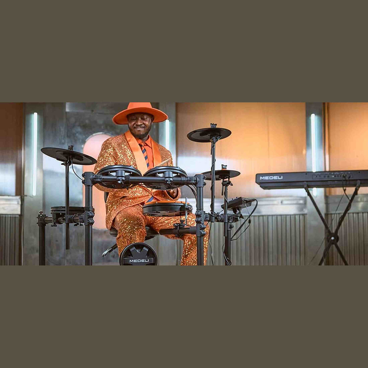 Medeli MZ537 Elektronisch Drumstel met Mesh Pads, Bluetooth Audio, USB-MIDI en 31 Drumkits