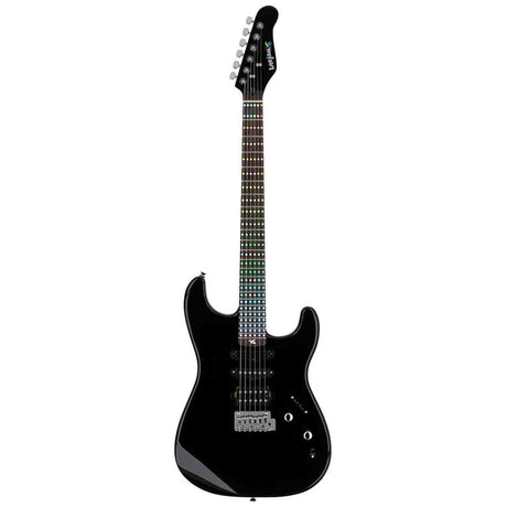 Litejam RGB24/BK elektrische gitaar – 24 frets, 144 RGB LED’s, HSH-configuratie, met gigbag, zwart