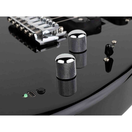 Litejam RGB24/BK elektrische gitaar – 24 frets, 144 RGB LED’s, HSH-configuratie, met gigbag, zwart