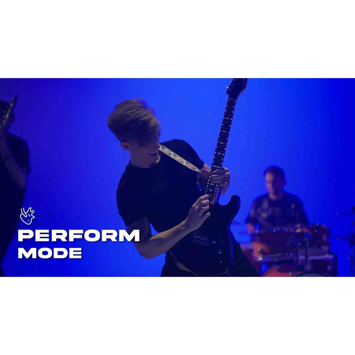 Litejam RGB24/WH elektrische gitaar – 24 frets, 144 RGB LED’s, HSH-configuratie, met gigbag, wit