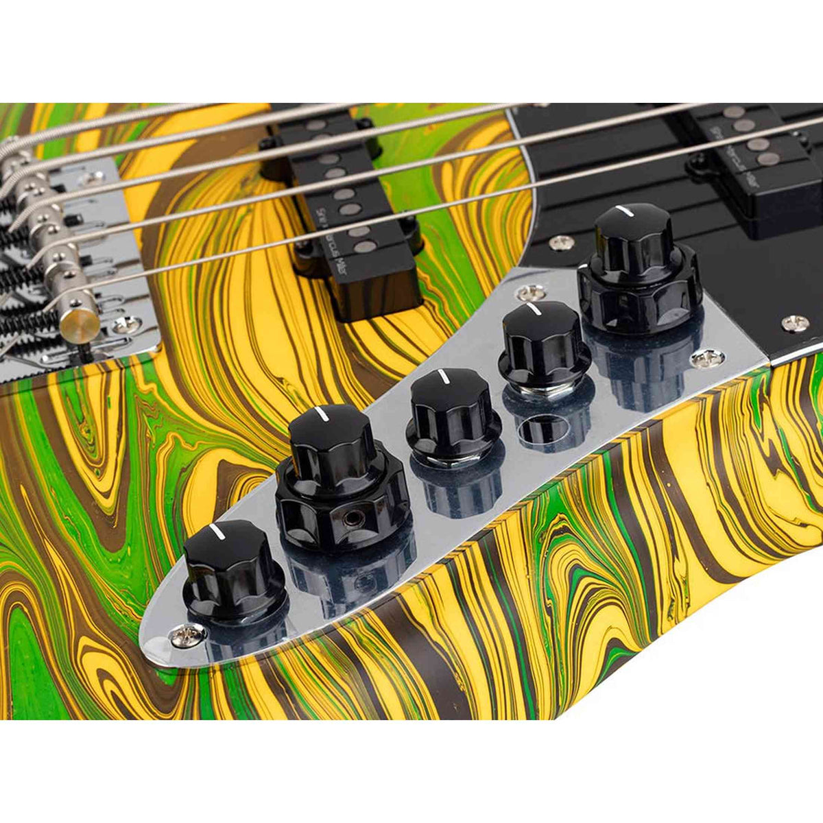 Sire V7N A5/YS Marcus Miller 5-snarige Actieve Basgitaar Matte Yellow Swirl met Elzen Body en Heritage-3 Preamp