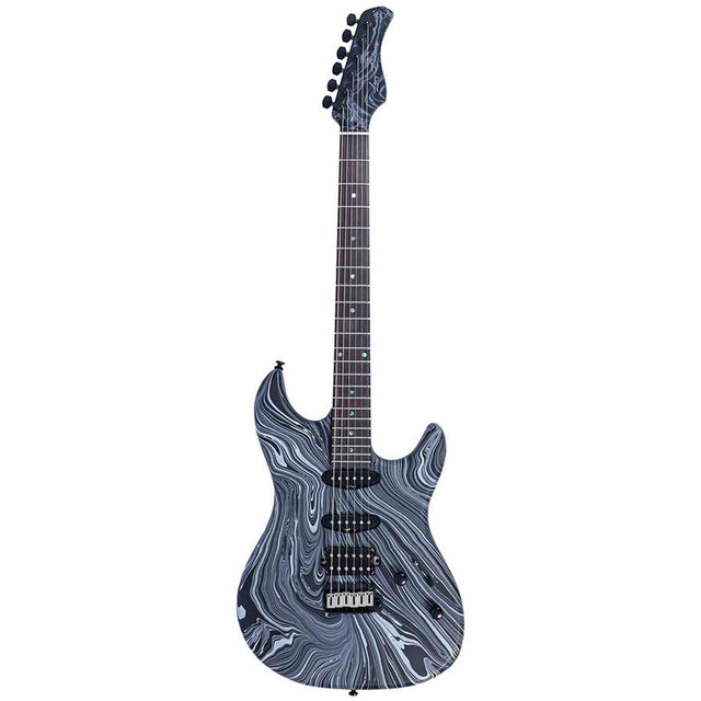 Sire S7 HSS/BKSW Larry Carlton S-Style Elektrische Gitaar Black Swirl met Roasted Maple Hals en Locking Tuners