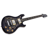 Sire Q7H/TBK Larry Carlton Hollow Elektrische Gitaar Transparent Black met Chambered Mahonie Body en Locking Tuners