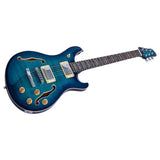 Sire Q7H/TBL Larry Carlton Hollow Elektrische Gitaar Transparent Blue met Chambered Mahonie Body en Locking Tuners